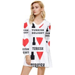 I Love Turkish Delight Tiered Long Sleeve Mini Dress by ilovewhateva