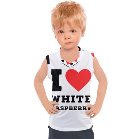 I Love White Raspberry Kids  Sport Tank Top by ilovewhateva