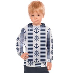 Nautical-seamless-pattern-vector-illustration Kids  Hooded Pullover by Salman4z