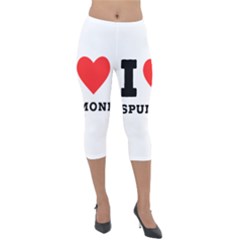 I Love Spumoni Lightweight Velour Capri Leggings  by ilovewhateva