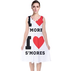 I Love S’mores  V-neck Midi Sleeveless Dress  by ilovewhateva