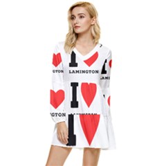 I Love Lamington Tiered Long Sleeve Mini Dress by ilovewhateva