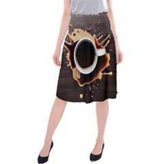 Coffee Cafe Espresso Drink Beverage Midi Beach Skirt by Ravend