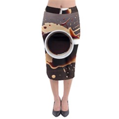 Coffee Cafe Espresso Drink Beverage Midi Pencil Skirt by Ravend