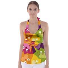 Colorful Cats Babydoll Tankini Top by Sparkle