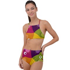 Colorful Cats High Waist Tankini Set by Sparkle