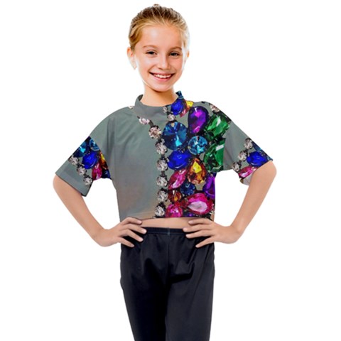 Colorful Diamonds Kids Mock Neck Tee by Sparkle