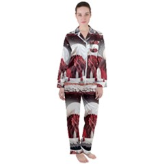 Christmas Wreath Winter Festive Season Nature Women s Long Sleeve Satin Pajamas Set	 by Ravend