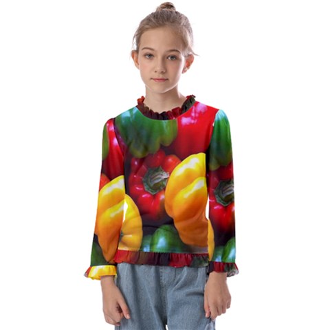 Colorful Capsicum Kids  Frill Detail Tee by Sparkle