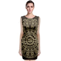 Hamsa-hand-drawn-symbol-with-flower-decorative-pattern Classic Sleeveless Midi Dress by Salman4z