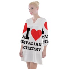 I Love Italian Cherry Open Neck Shift Dress by ilovewhateva