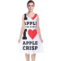 I Love Apple Crisp V-neck Midi Sleeveless Dress  by ilovewhateva