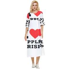 I Love Apple Crisp Double Cuff Midi Dress by ilovewhateva