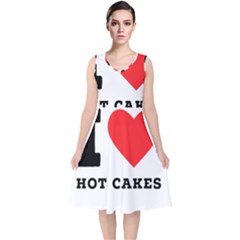 I Love Hot Cakes V-neck Midi Sleeveless Dress  by ilovewhateva