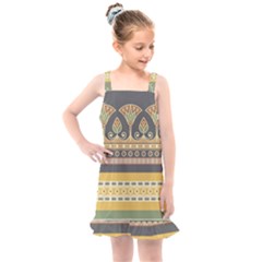 Seamless-pattern-egyptian-ornament-with-lotus-flower Kids  Overall Dress by Salman4z