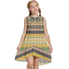 Seamless-pattern-egyptian-ornament-with-lotus-flower Kids  Frill Swing Dress by Salman4z