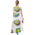 Set-colorful-comic-speech-bubbles Waist Tie Boho Maxi Dress View2