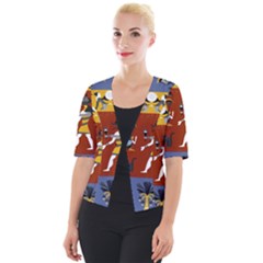 Ancient-egyptian-religion-seamless-pattern Cropped Button Cardigan by Salman4z