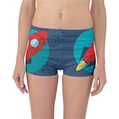 Rocket-with-science-related-icons-image Reversible Boyleg Bikini Bottoms by Salman4z