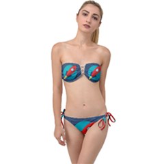 Rocket-with-science-related-icons-image Twist Bandeau Bikini Set by Salman4z