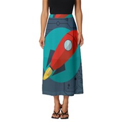 Rocket-with-science-related-icons-image Classic Midi Chiffon Skirt by Salman4z