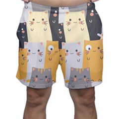 Seamless-pattern-cute-cat-cartoons Men s Shorts by Salman4z