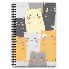 Seamless-pattern-cute-cat-cartoons 5 5  X 8 5  Notebook by Salman4z