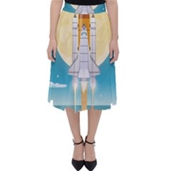 Space-exploration-illustration Classic Midi Skirt by Salman4z