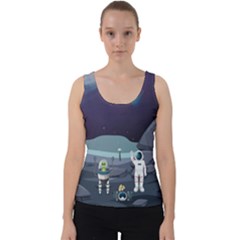 Alien-astronaut-scene Velvet Tank Top by Salman4z