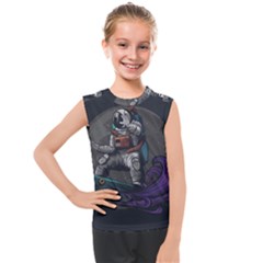 Illustration-astronaut-cosmonaut-paying-skateboard-sport-space-with-astronaut-suit Kids  Mesh Tank Top