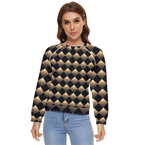 Golden Chess Board Background Women s Long Sleeve Raglan Tee by pakminggu