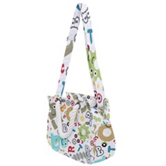 Seamless-pattern-vector-with-funny-robots-cartoon Rope Handles Shoulder Strap Bag by Salman4z