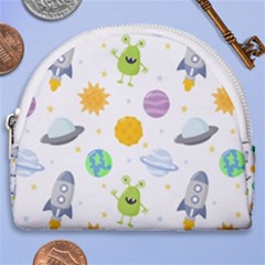 Seamless-pattern-cartoon-space-planets-isolated-white-background Horseshoe Style Canvas Pouch by Salman4z