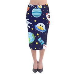 Space-seamless-pattern   - Velvet Midi Pencil Skirt by Salman4z