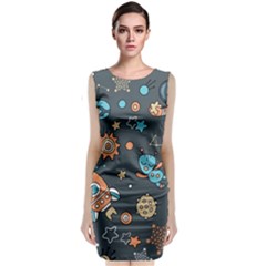 Space-seamless-pattern Classic Sleeveless Midi Dress by Salman4z