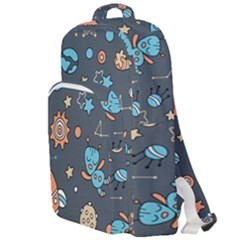 Space-seamless-pattern Double Compartment Backpack by Salman4z