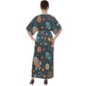 Space-seamless-pattern V-Neck Boho Style Maxi Dress View2