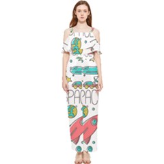 Space-cosmos-seamless-pattern-seamless-pattern-doodle-style Draped Sleeveless Chiffon Jumpsuit by Salman4z