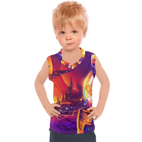 Far-future-human-colonization Kids  Sport Tank Top by Salman4z