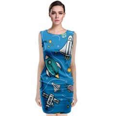 About-space-seamless-pattern Classic Sleeveless Midi Dress by Salman4z