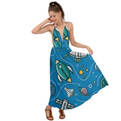 About-space-seamless-pattern Backless Maxi Beach Dress by Salman4z