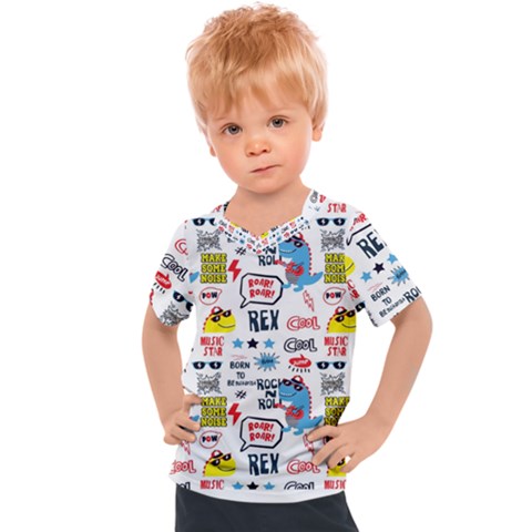 Monster-cool-seamless-pattern Kids  Sports Tee by Salman4z