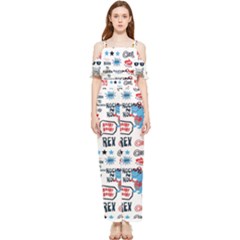 Monster-cool-seamless-pattern Draped Sleeveless Chiffon Jumpsuit by Salman4z