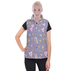 Outer-space-seamless-background Women s Button Up Vest by Salman4z