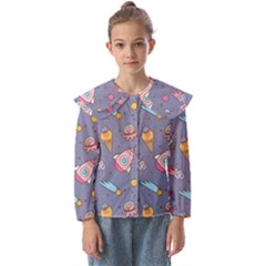 Outer-space-seamless-background Kids  Peter Pan Collar Blouse by Salman4z