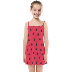 Seamless-watermelon-surface-texture Kids  Summer Sun Dress by Salman4z