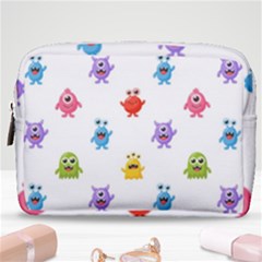 Seamless-pattern-cute-funny-monster-cartoon-isolated-white-background Make Up Pouch (medium) by Salman4z