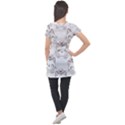 Cat-with-bow-pattern Puff Sleeve Tunic Top View2