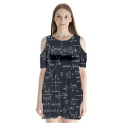 Mathematical-seamless-pattern-with-geometric-shapes-formulas Shoulder Cutout Velvet One Piece by Salman4z