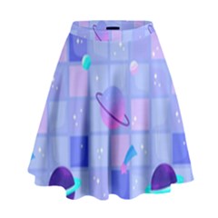 Seamless-pattern-pastel-galaxy-future High Waist Skirt by Salman4z